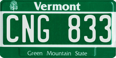 VT license plate CNG833