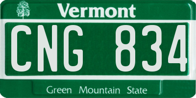 VT license plate CNG834