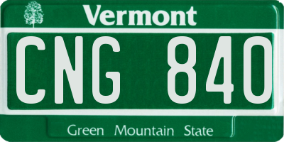 VT license plate CNG840