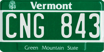 VT license plate CNG843