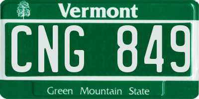 VT license plate CNG849