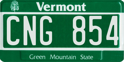 VT license plate CNG854