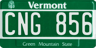 VT license plate CNG856