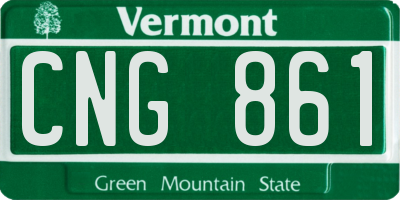 VT license plate CNG861