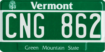 VT license plate CNG862