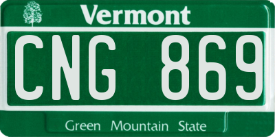 VT license plate CNG869