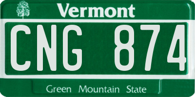 VT license plate CNG874