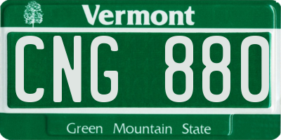 VT license plate CNG880