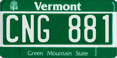 VT license plate CNG881