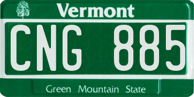 VT license plate CNG885