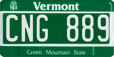 VT license plate CNG889