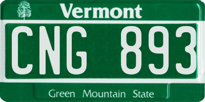 VT license plate CNG893