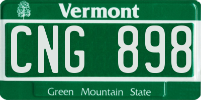VT license plate CNG898