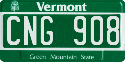VT license plate CNG908