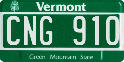 VT license plate CNG910