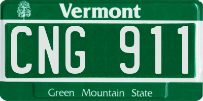 VT license plate CNG911