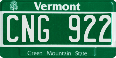 VT license plate CNG922
