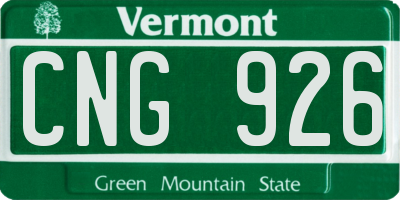 VT license plate CNG926