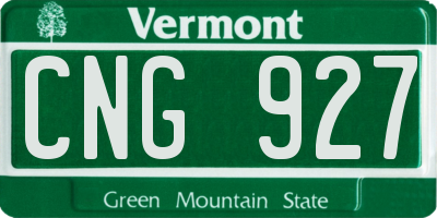 VT license plate CNG927