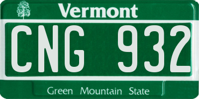 VT license plate CNG932