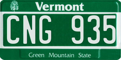 VT license plate CNG935