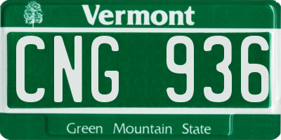 VT license plate CNG936