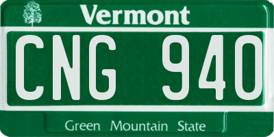 VT license plate CNG940