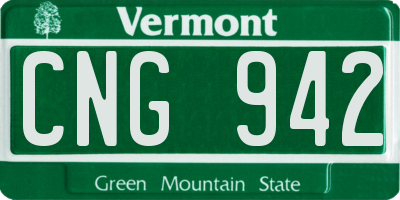 VT license plate CNG942
