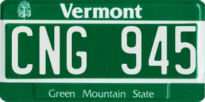 VT license plate CNG945