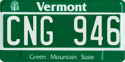 VT license plate CNG946