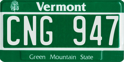 VT license plate CNG947