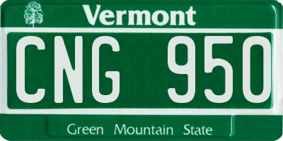 VT license plate CNG950