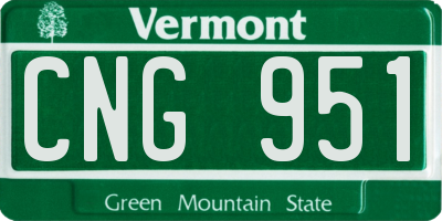 VT license plate CNG951