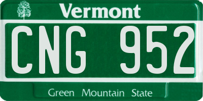 VT license plate CNG952
