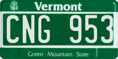 VT license plate CNG953