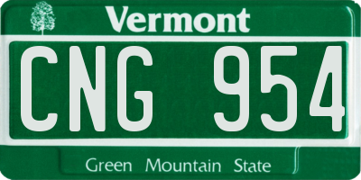 VT license plate CNG954
