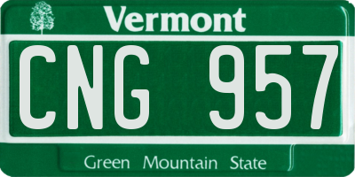 VT license plate CNG957