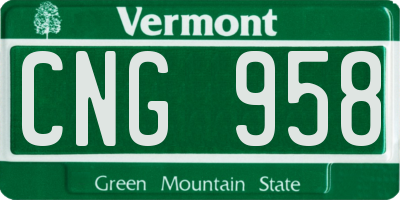 VT license plate CNG958