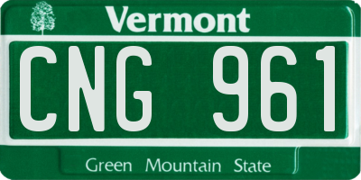 VT license plate CNG961