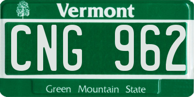 VT license plate CNG962