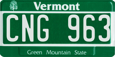 VT license plate CNG963