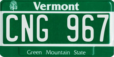 VT license plate CNG967