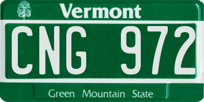 VT license plate CNG972