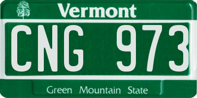 VT license plate CNG973