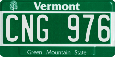 VT license plate CNG976