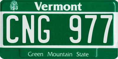 VT license plate CNG977