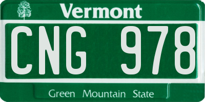 VT license plate CNG978