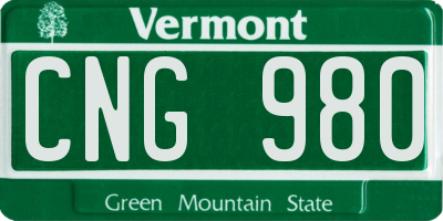 VT license plate CNG980