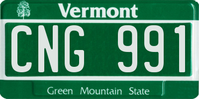 VT license plate CNG991