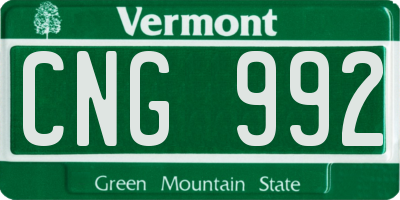 VT license plate CNG992